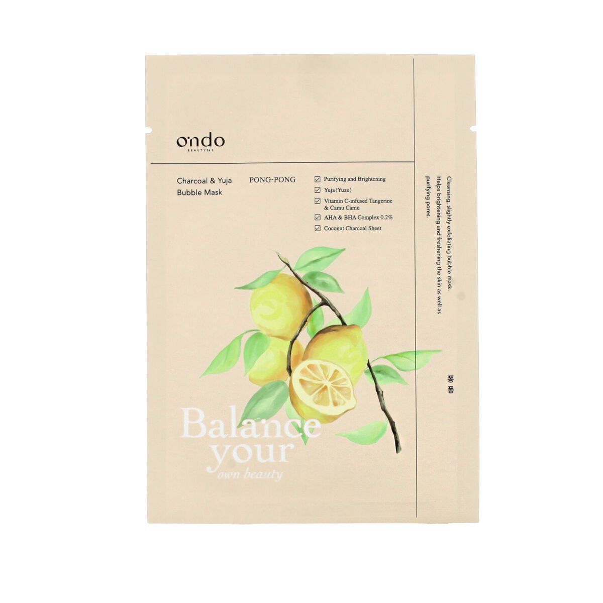 Exfoliating Mask Ondo Beauty 36.5 CHARCOAL & YUJA 25 ml