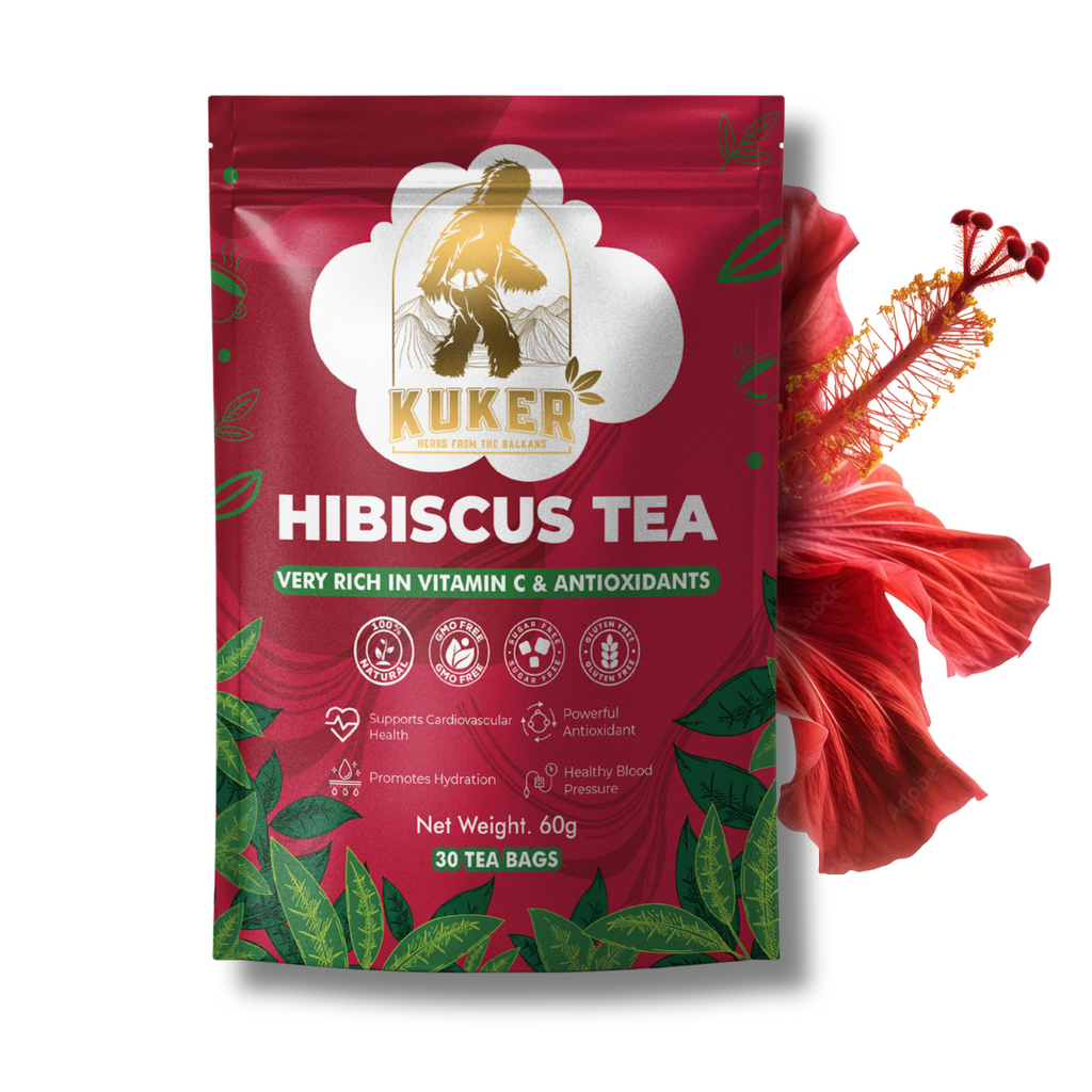 KUKER® Hibiscus Tea Bags – 30 Natural Herbal Tea Bags | Bulgarian Hibiscus Herbal Infusion 40g