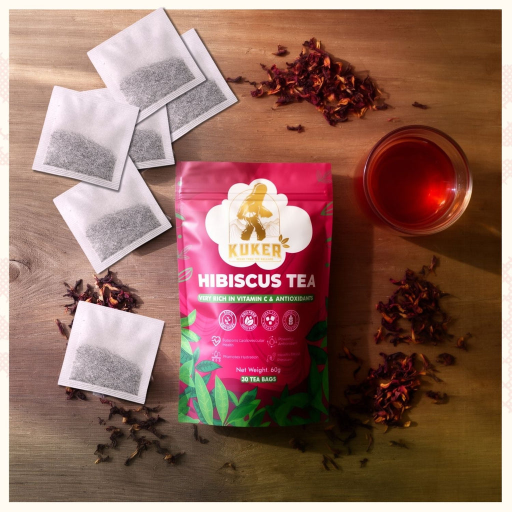 KUKER® Hibiscus Tea Bags – 30 Natural Herbal Tea Bags | Bulgarian Hibiscus Herbal Infusion 40g